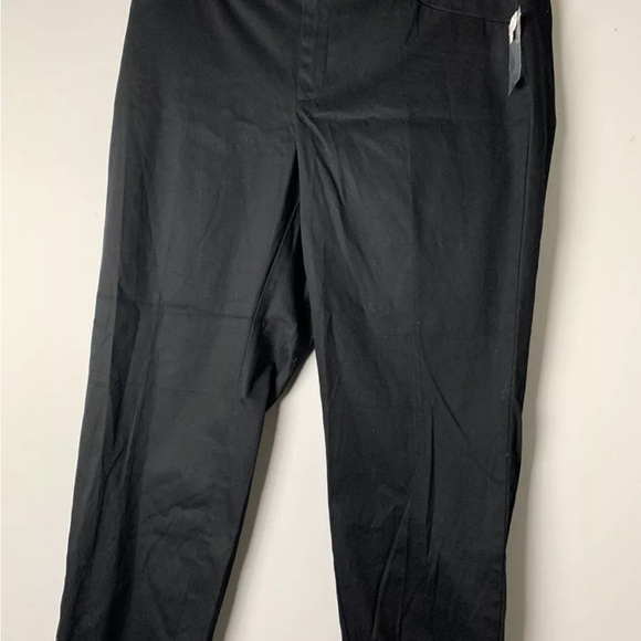 LORD & TAYLOR Woman Pants 16W Black Stretch Cotton Kelly Ankle NWT - Picture 1 of 10